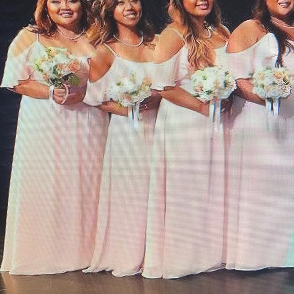 Blush pink, cold shoulder dress (size 16) - Picture 2 of 3